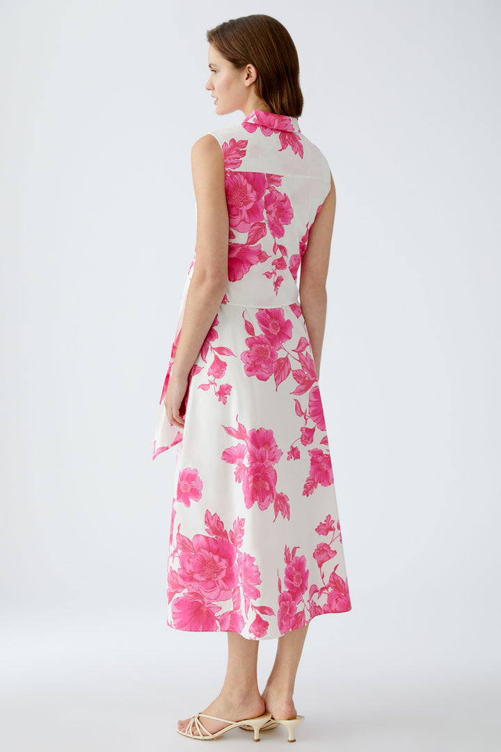 Robe chemise midi avec imprimé floral et ceinture à nouer