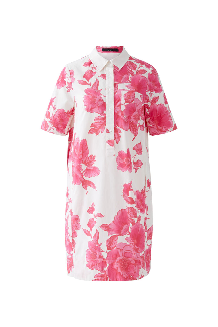 Robe chemise courte avec imprimé floral
