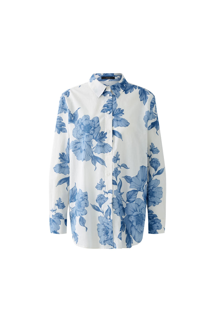 Chemisier en coton ample avec imprimé floral