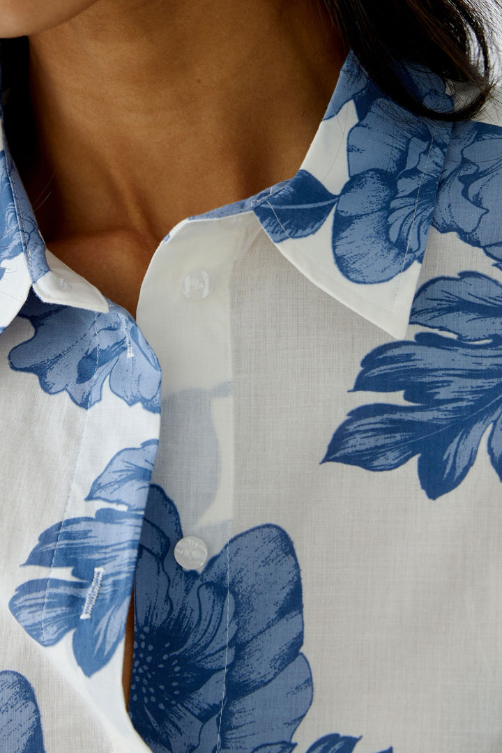 Chemisier en coton ample avec imprimé floral