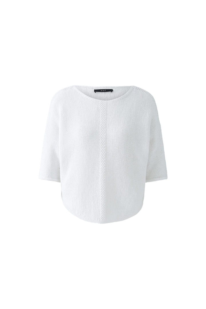 Pull léger avec détails ajourés à manches 3/4