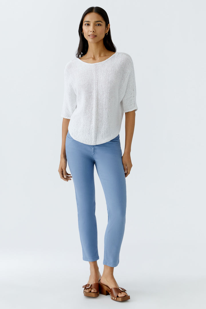 Pull léger avec détails ajourés à manches 3/4