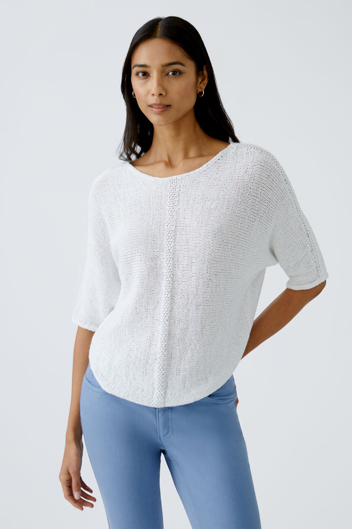 Pull léger avec détails ajourés à manches 3/4
