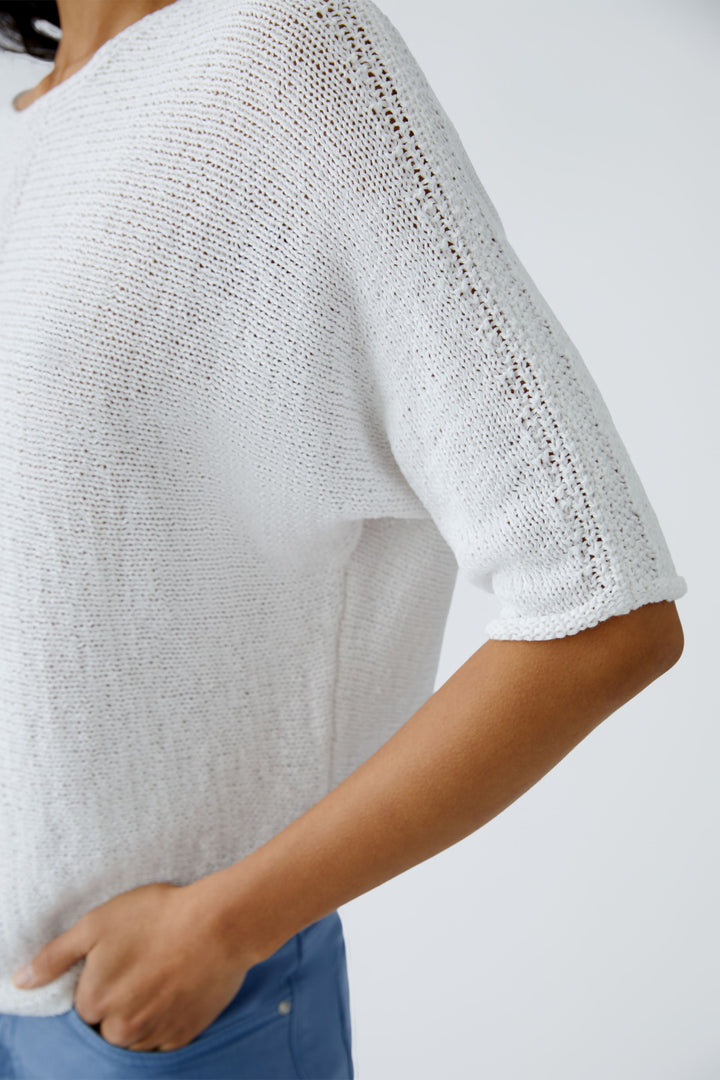 Pull léger avec détails ajourés à manches 3/4