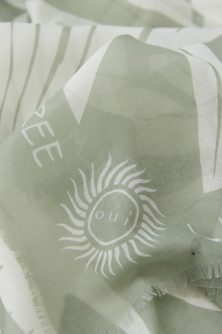 Foulard léger avec imprimé palmiers