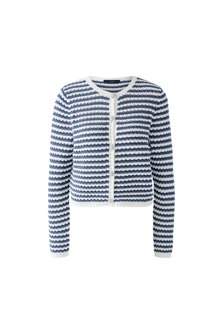 Cardigan en maille texturée à rayures
