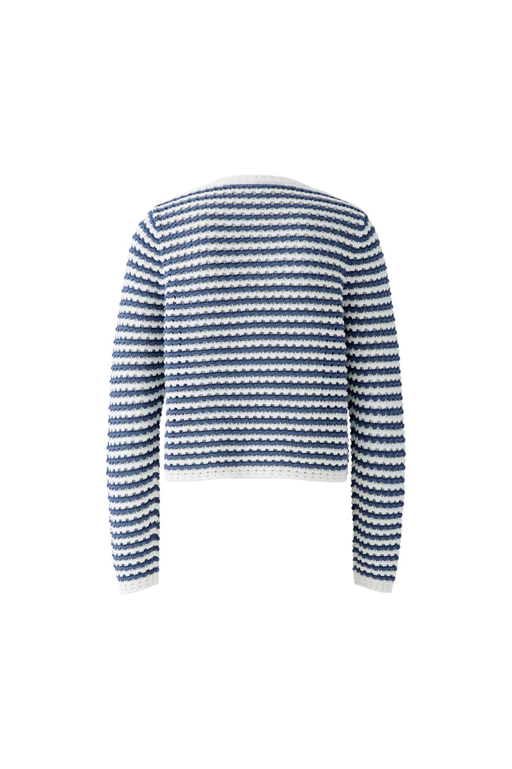 Cardigan en maille texturée à rayures