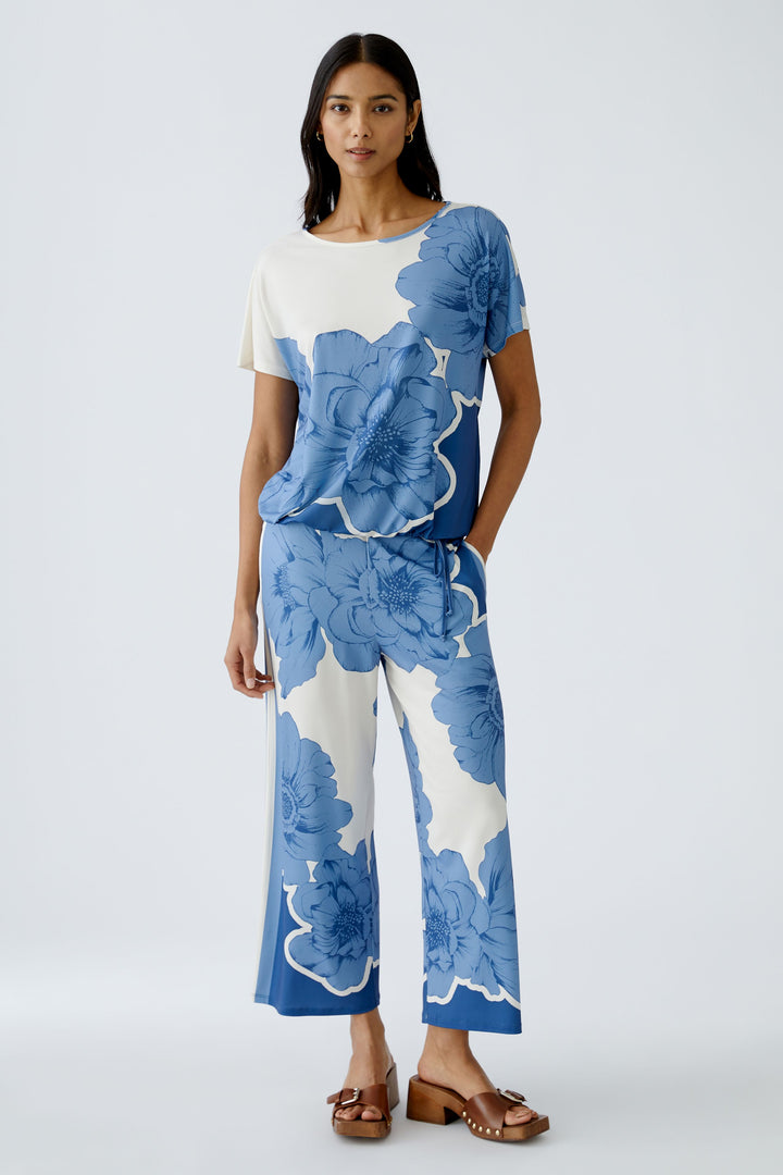 T-shirt avec imprimé floral et cordon de serrage