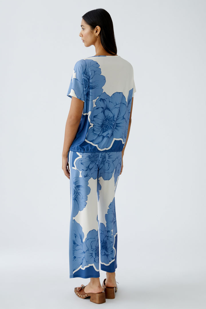 T-shirt avec imprimé floral et cordon de serrage