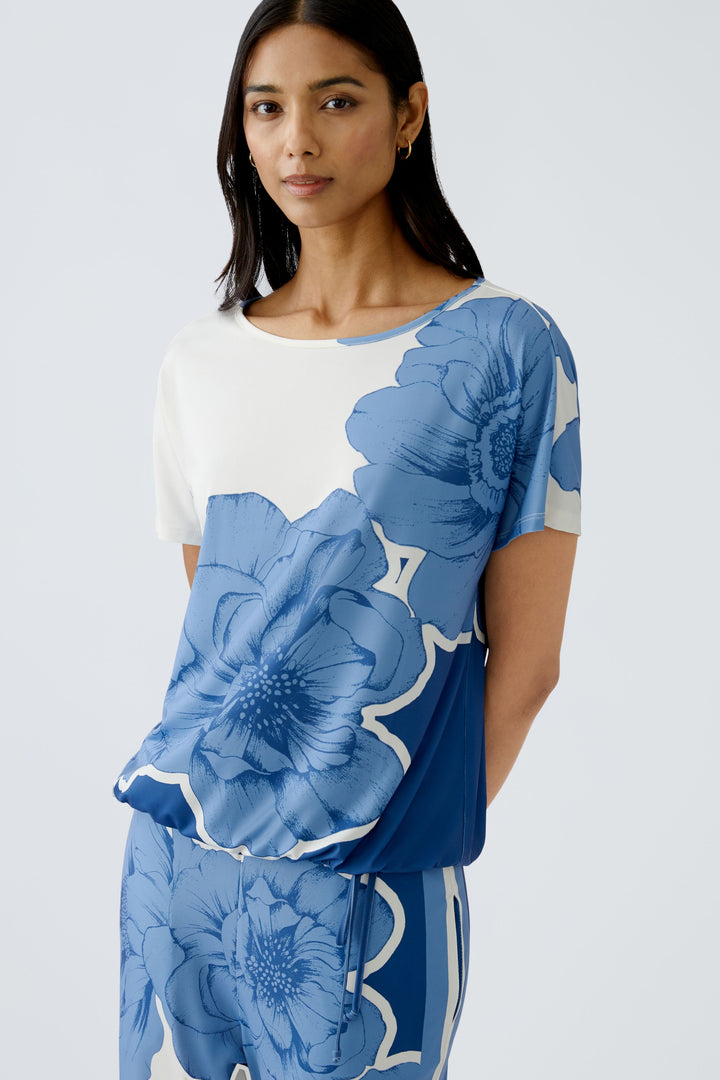 T-shirt avec imprimé floral et cordon de serrage