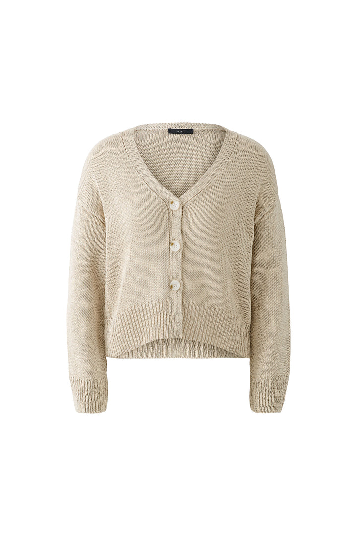 Cardigan court en maille lustrée avec boutons