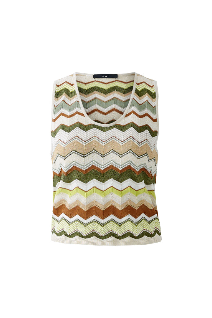 Camisole en maille lustrée avec rayures zigzag