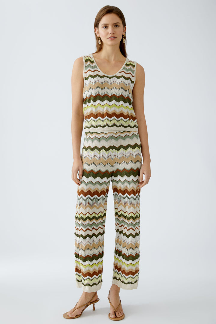 Camisole en maille lustrée avec rayures zigzag