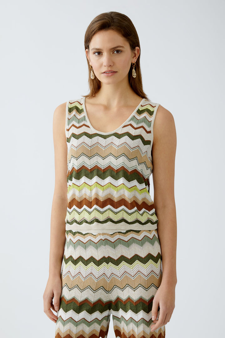 Camisole en maille lustrée avec rayures zigzag