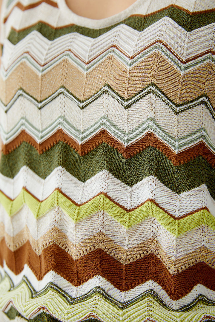 Camisole en maille lustrée avec rayures zigzag