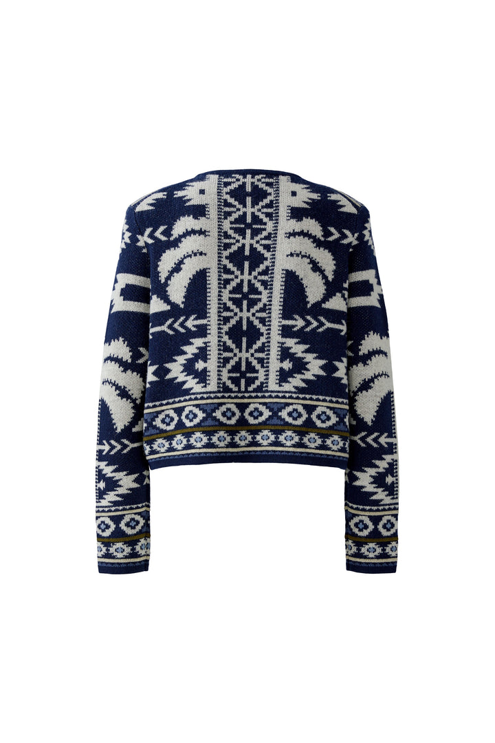 Cardigan en jacquard avec franges et motif western