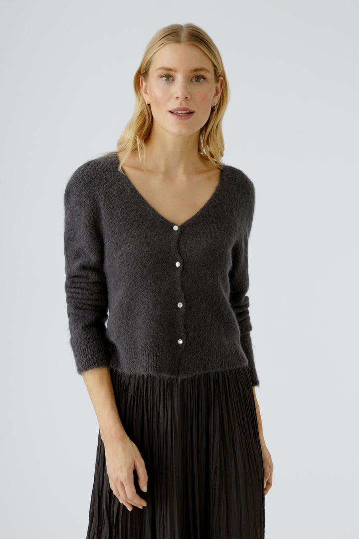 Cardigan boutonné en mélange alpaga