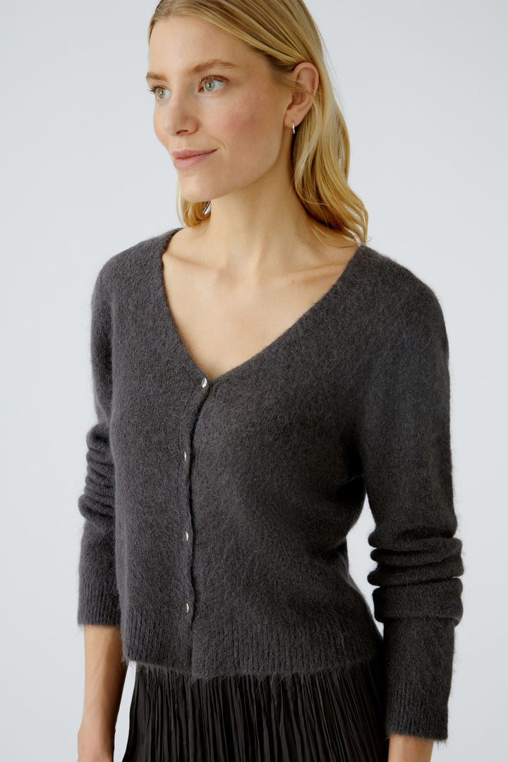 Cardigan boutonné en mélange alpaga