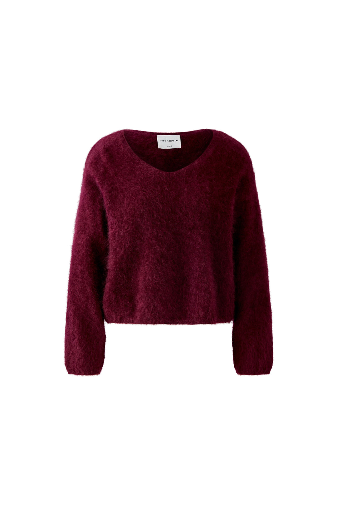 Pull en cachemire brossé avec col V