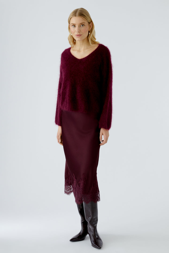 Pull en cachemire brossé avec col V