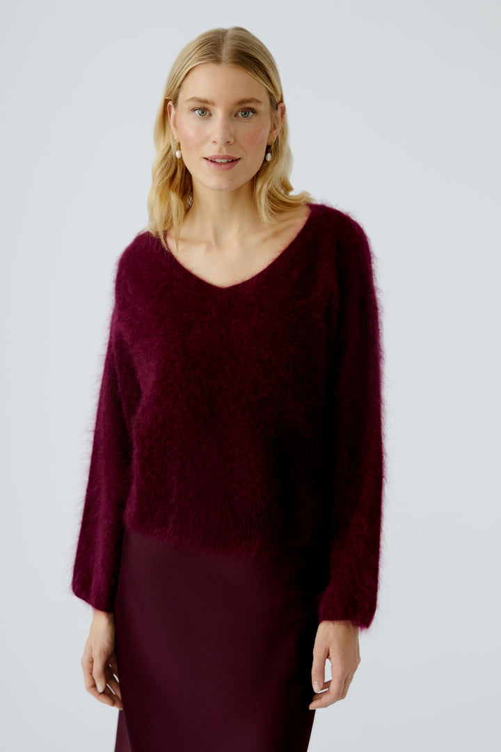 Pull en cachemire brossé avec col V