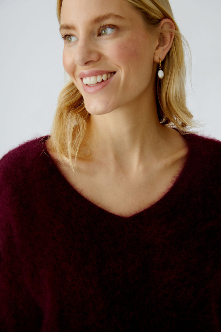 Pull en cachemire brossé avec col V