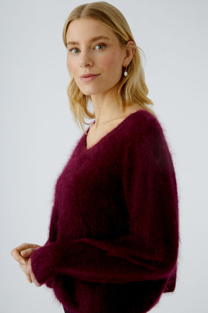 Pull en cachemire brossé avec col V