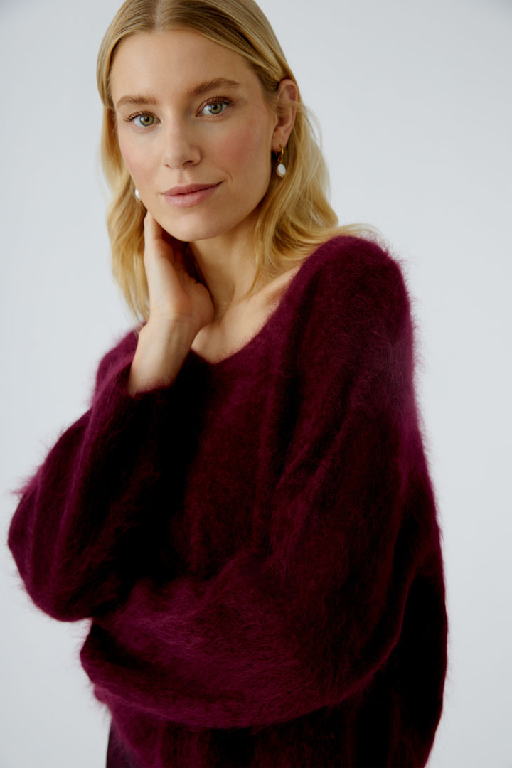 Pull en cachemire brossé avec col V