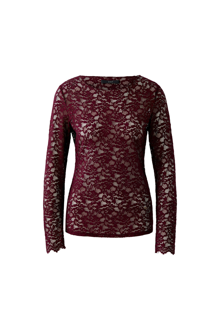 T-shirt en dentelle à manches longues