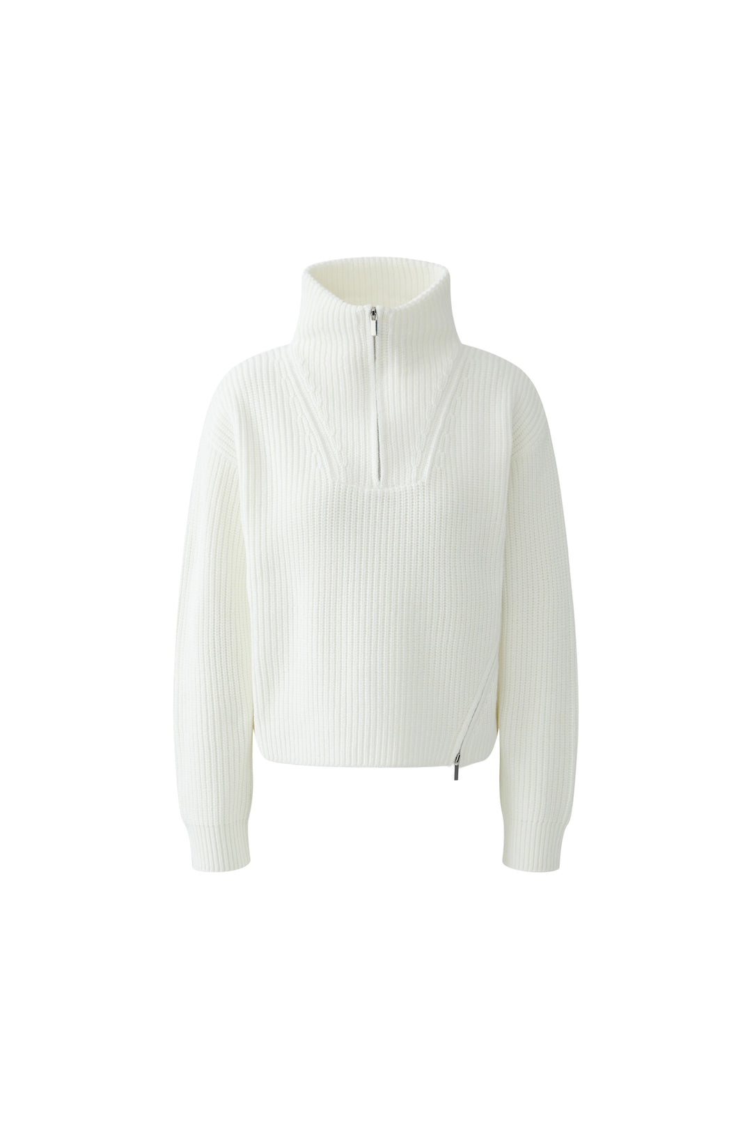 Pull côtelé avec col zippé