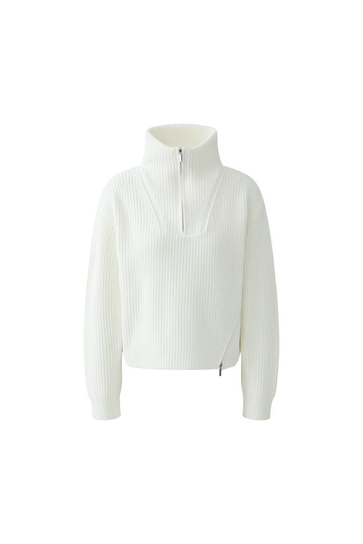 Pull côtelé avec col zippé