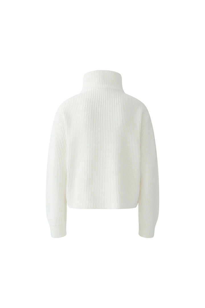 Pull côtelé avec col zippé