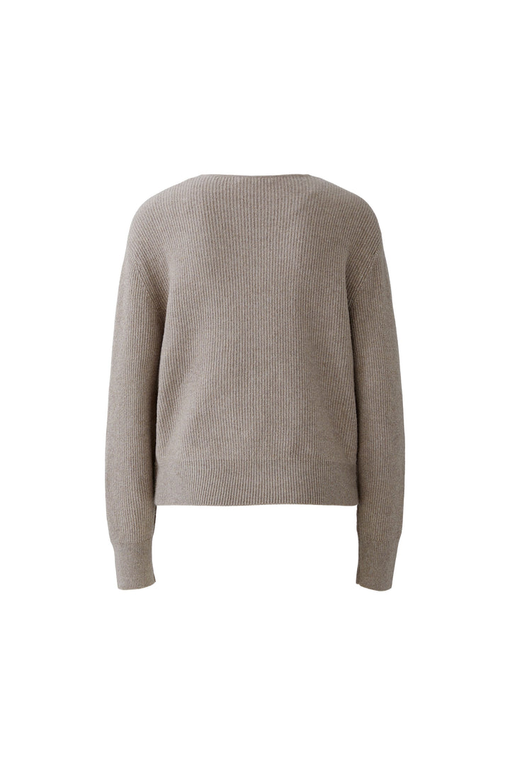 Pull côtelé en mélange de coton avec nœud
