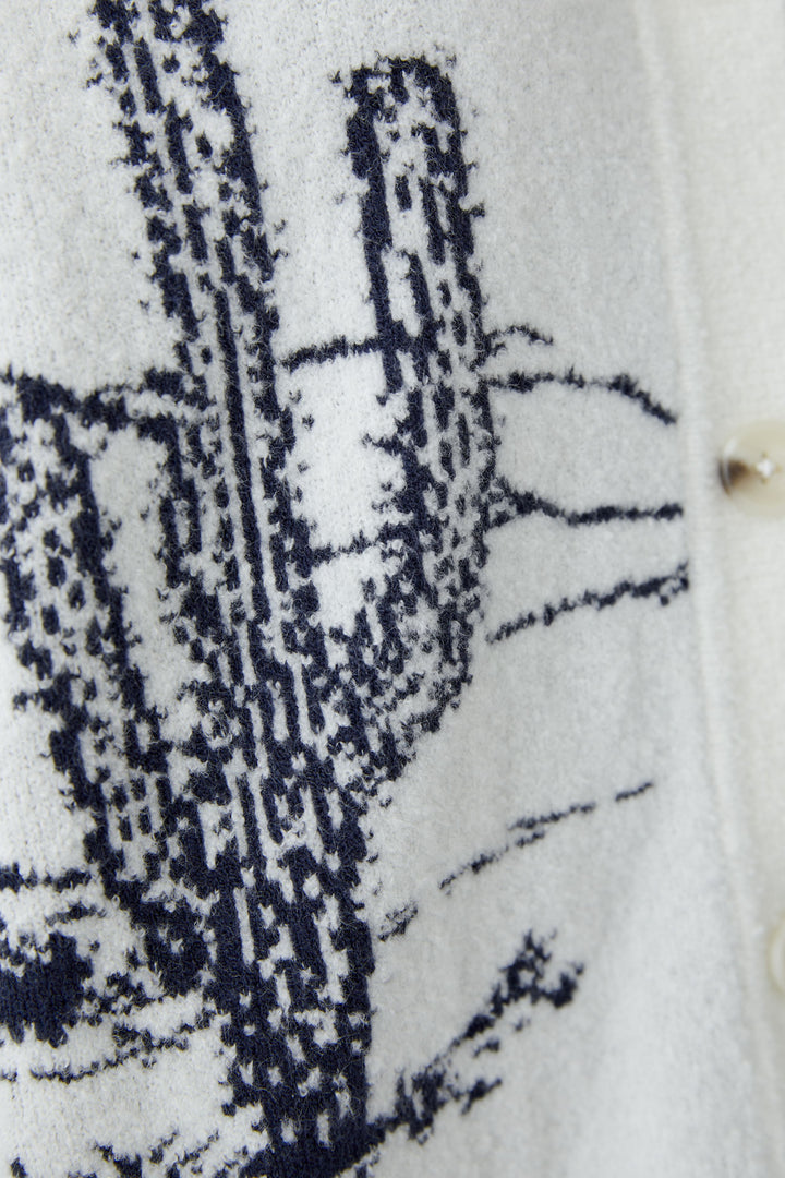 Cardigan boutonné avec motif western
