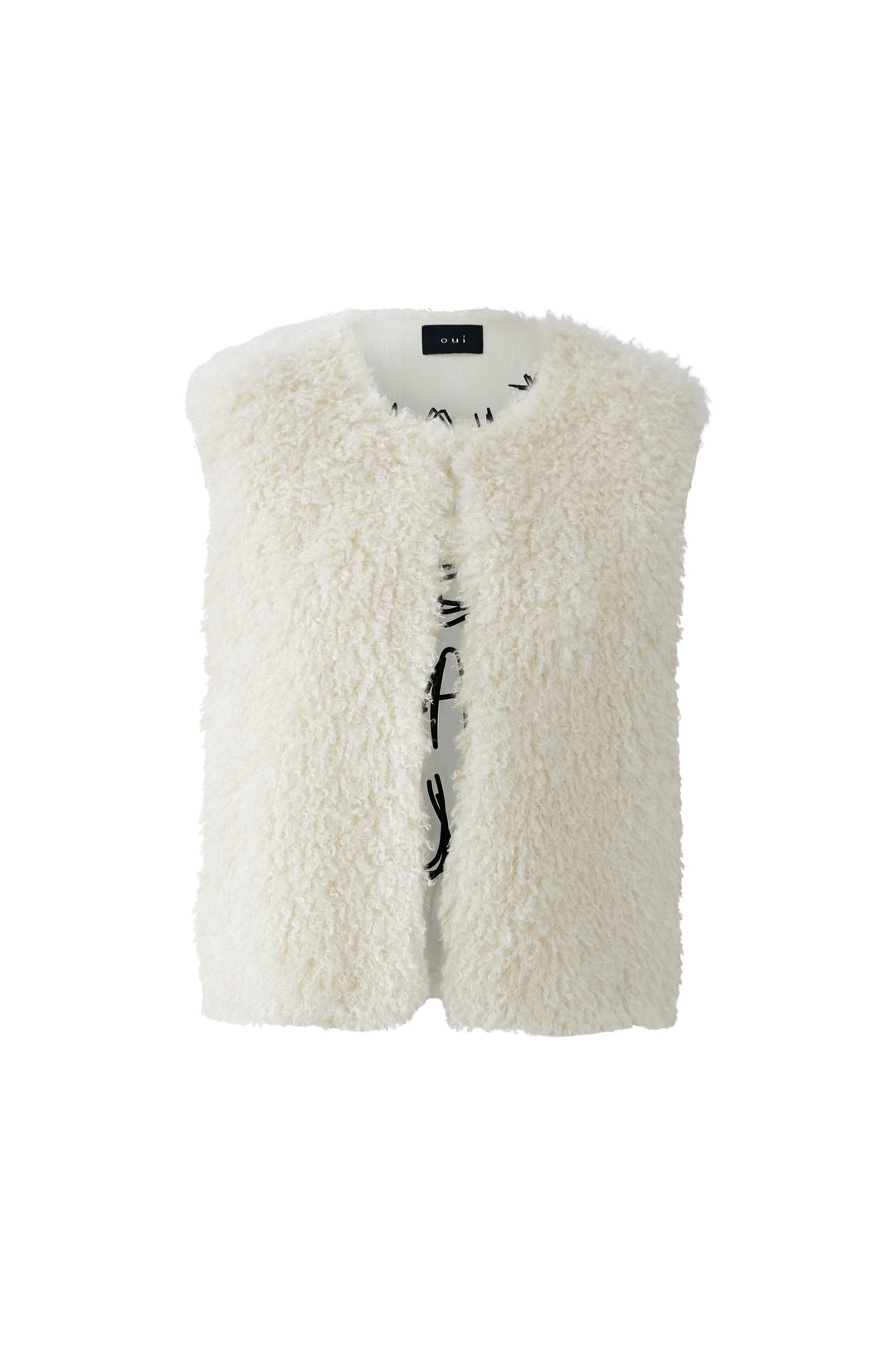 Gilet court en fausse fourrure avec crochets