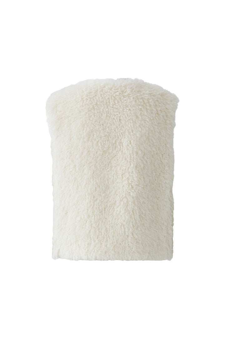 Gilet court en fausse fourrure avec crochets