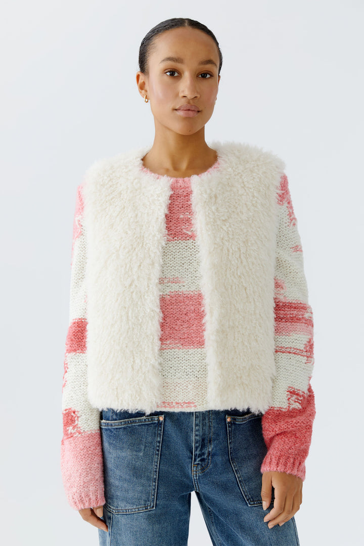 Gilet court en fausse fourrure avec crochets