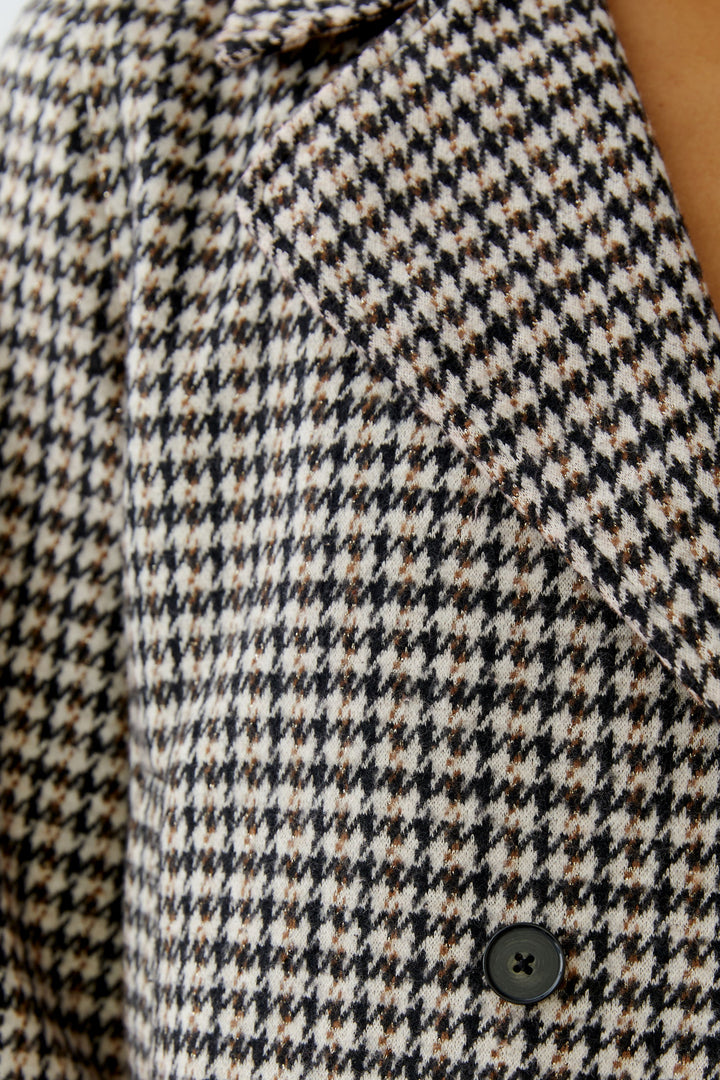 Veston court avec motif pied-de-poule