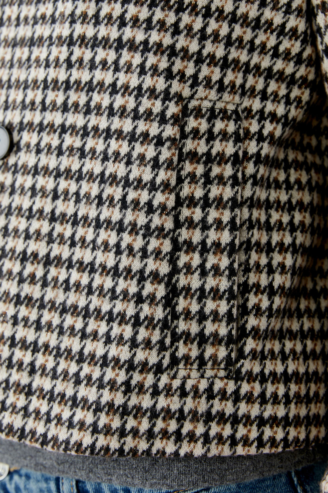 Veston court avec motif pied-de-poule