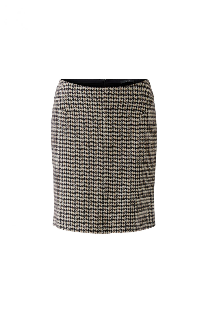 Jupe courte avec motif pied-de-poule