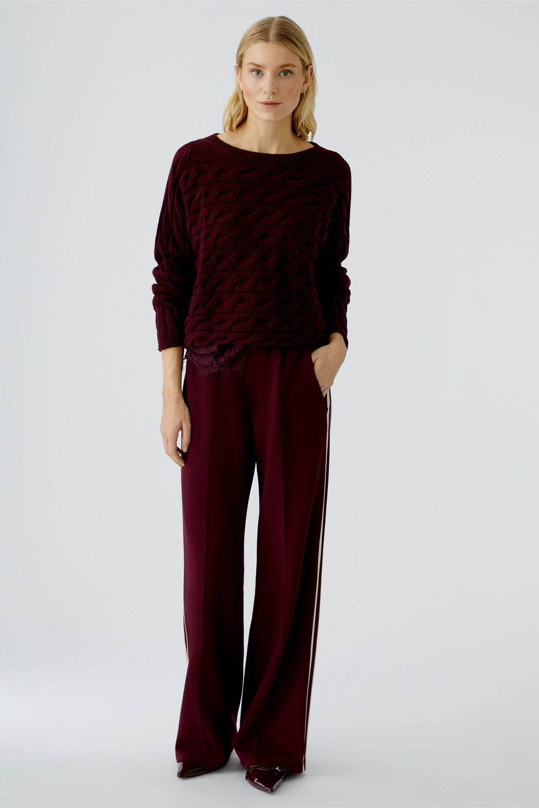 Pull en coton avec motif torsadé Sirah