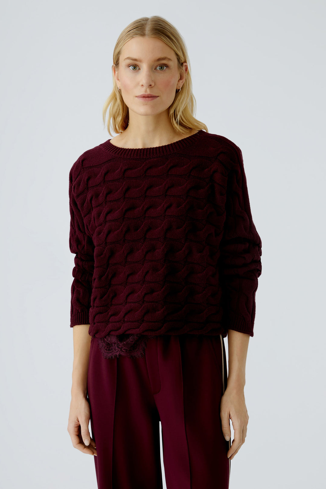 Pull en coton avec motif torsadé Sirah