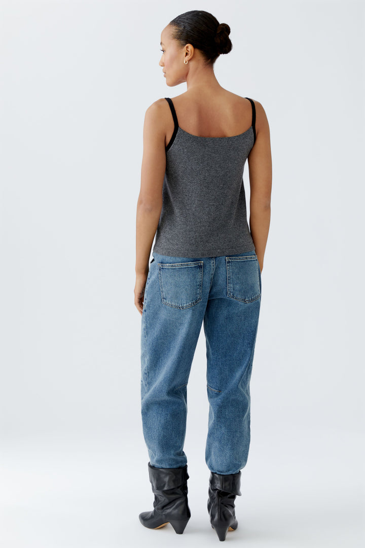 Camisole en mélange de laine à guipure