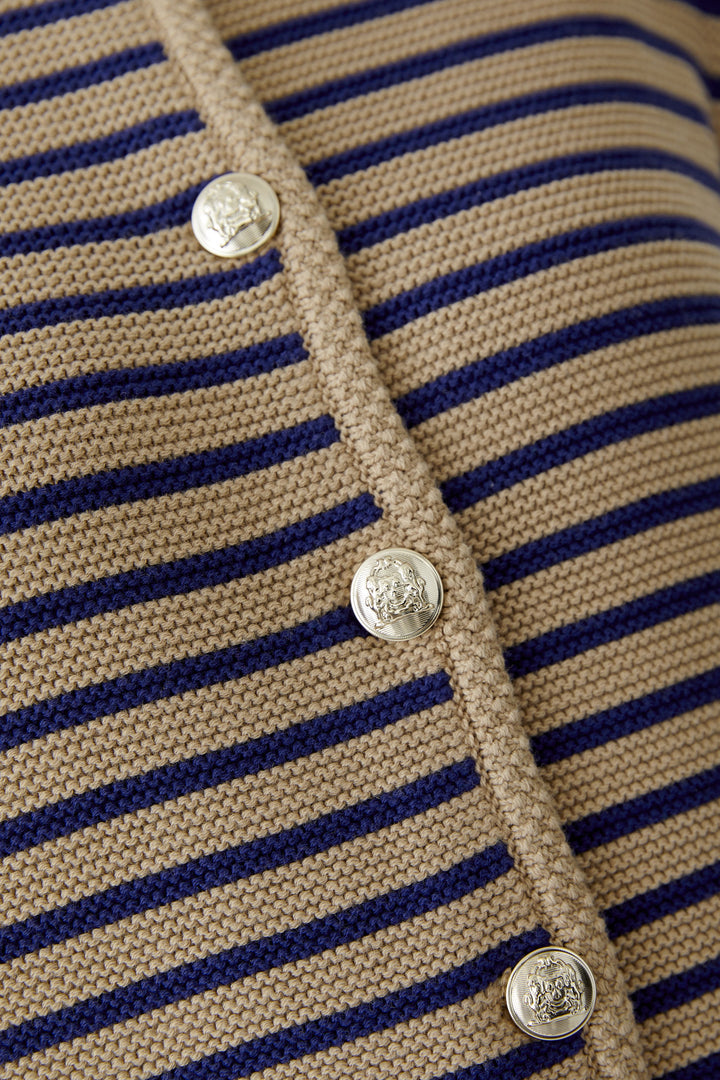 Cardigan rayé avec boutons dorés Marea