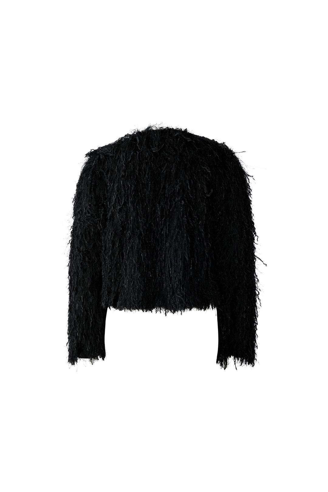 Veste courte frangée de rubans métallisés