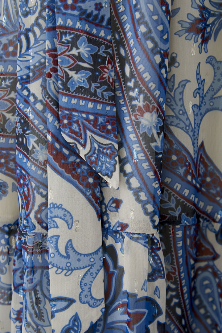 Robe maxi fluide ceinturée