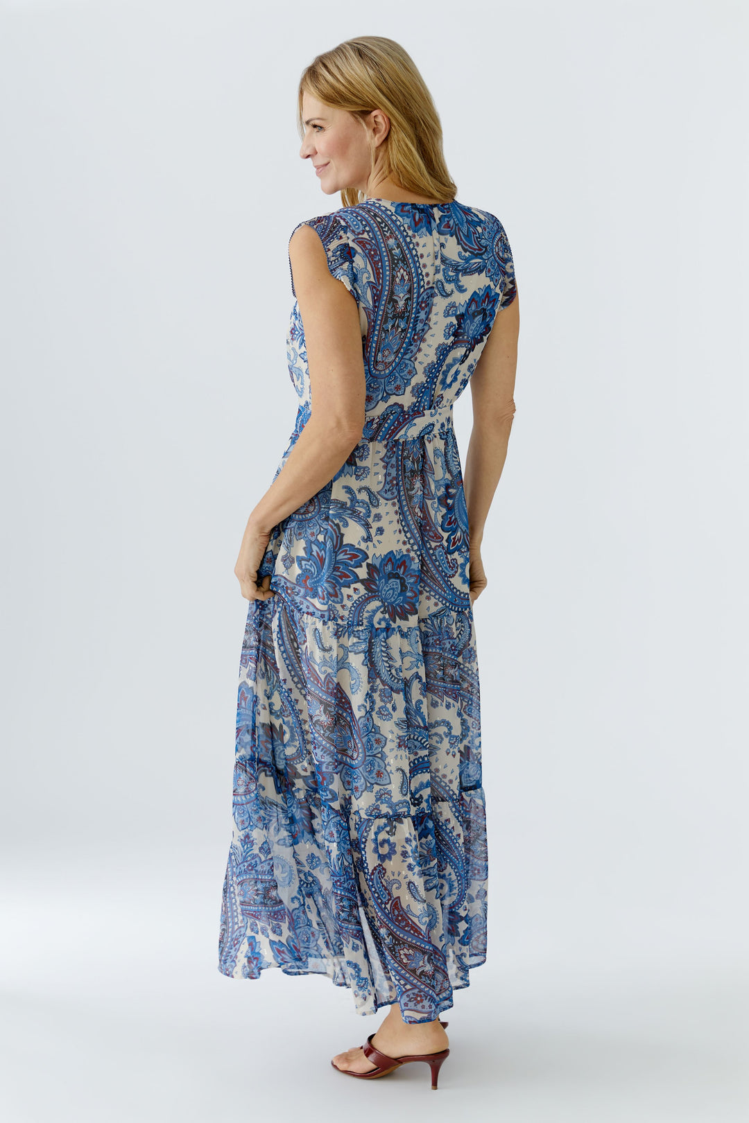 Robe maxi fluide ceinturée