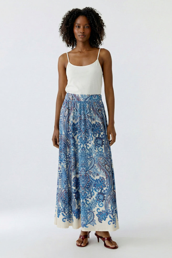 Jupe maxi fluide impimé paisley