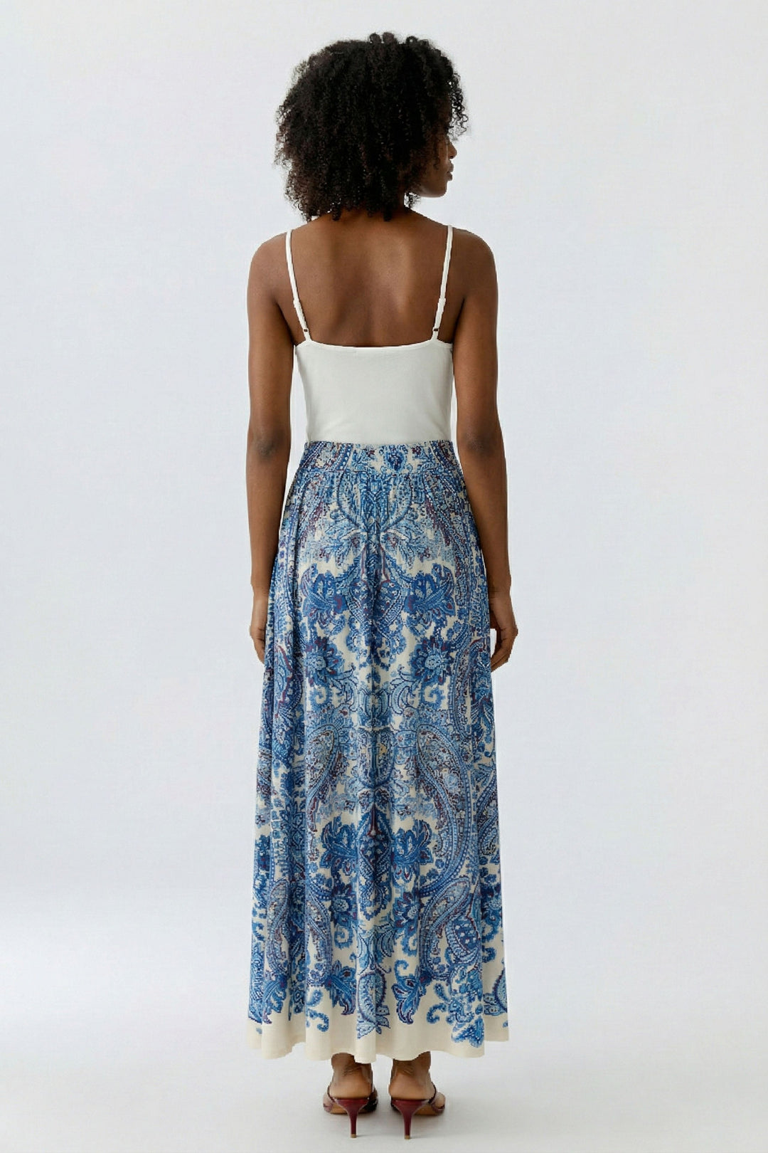 Jupe maxi fluide impimé paisley