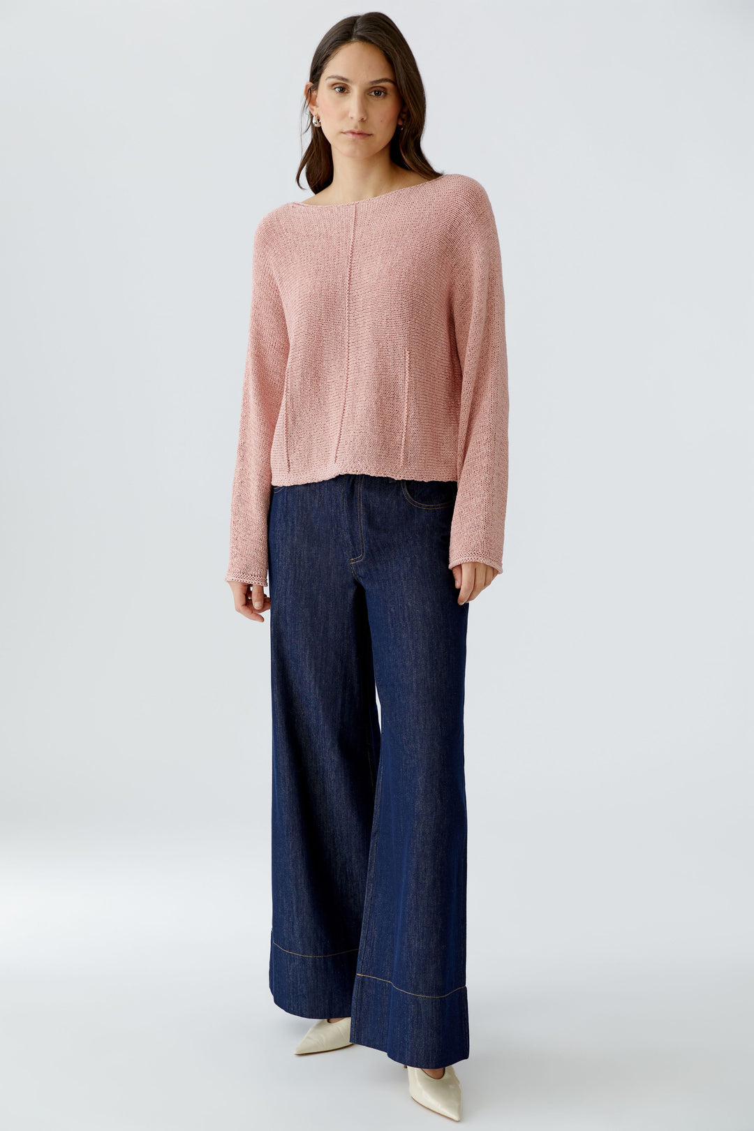 Pull en tricot ruban à encolure bateau